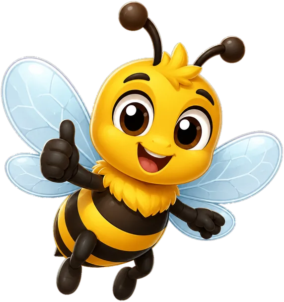 Buzz the bee giving a thumbs up